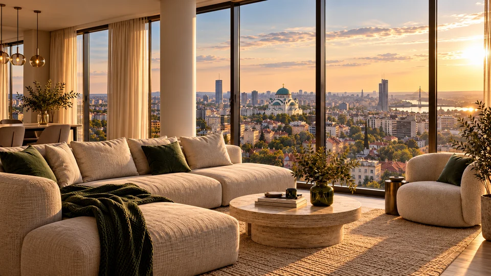 Elegantan savremen stan sa panoramskim pogledom na Beograd i Hram Svetog Save